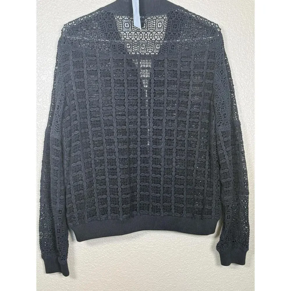 Club Monaco Petite Womens Arlet Lace Bomber Black Full Zip Jacket Sz‎ S Witchy